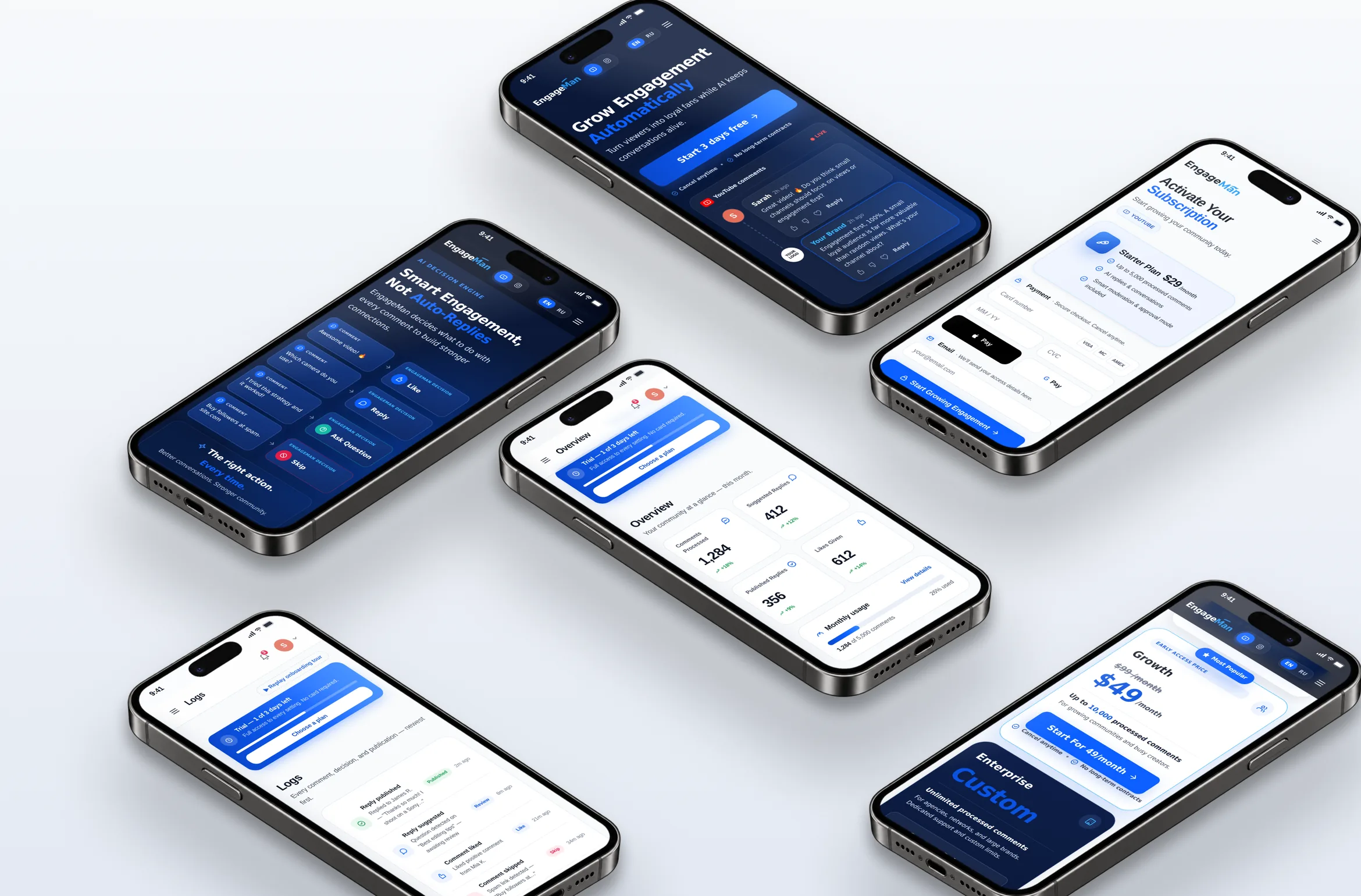 AI Community Manager app screens
